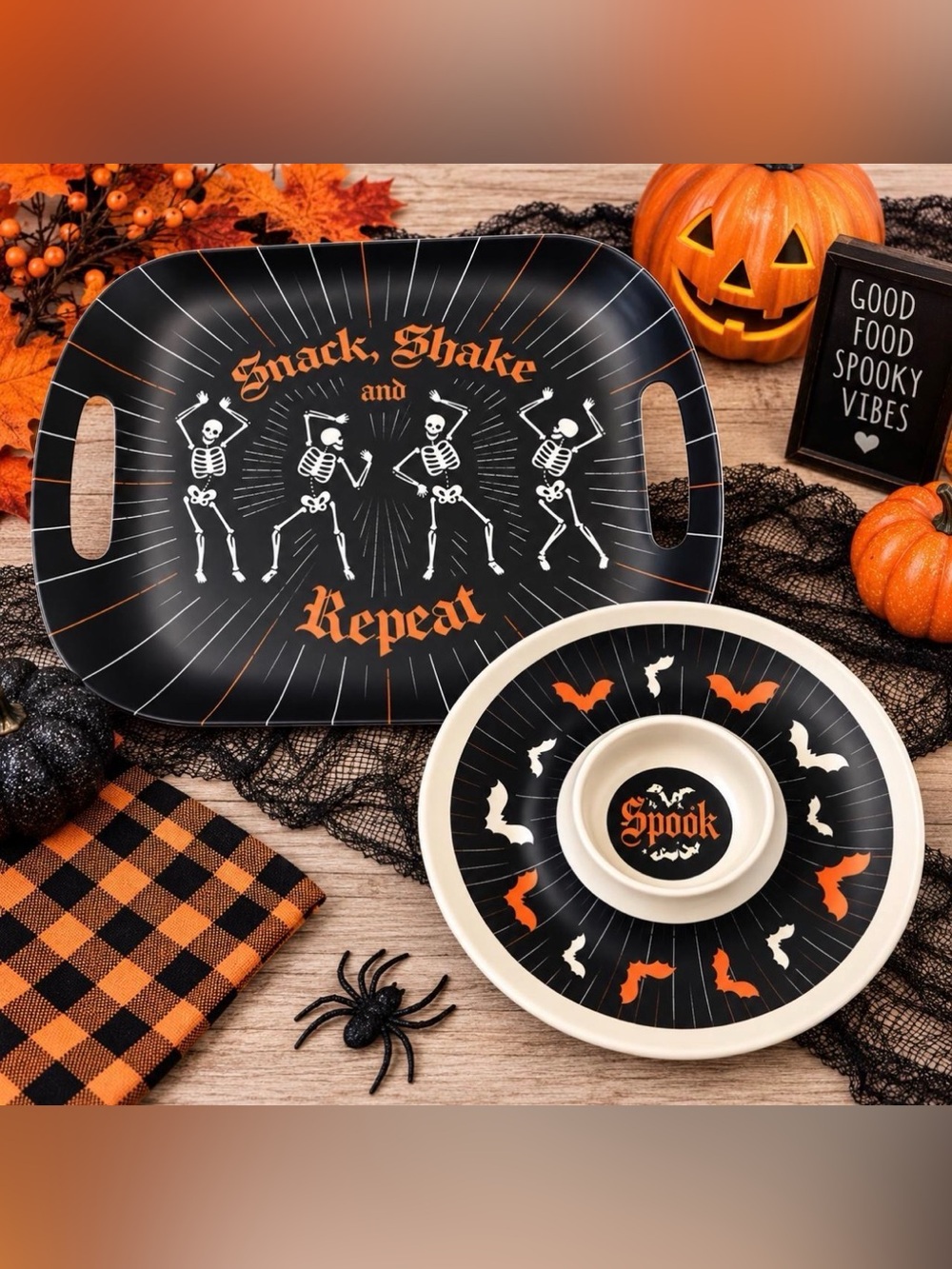 Oasis Halloween Snack & Dip Set - Black and Orange
